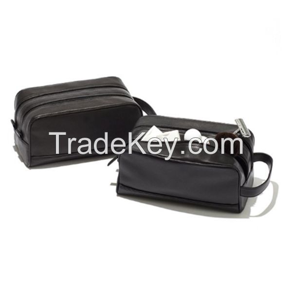 Wholesale Custom Luxury Leather Travel Makeup Case Pouch Cosmetic Bag with Zipper