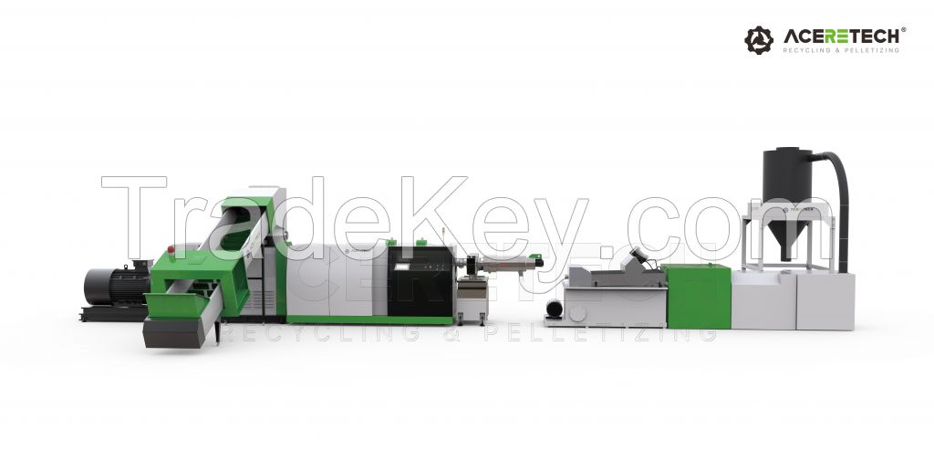 Waste plastic recycling machine for soft PP PE film