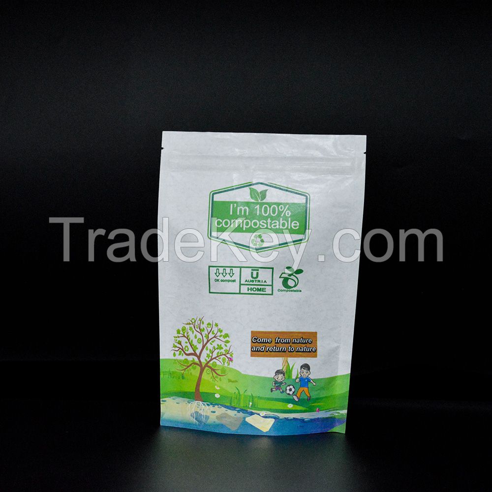 Biodegradable custom zip lock food packaging pouch shopping plastic bag with logos packing