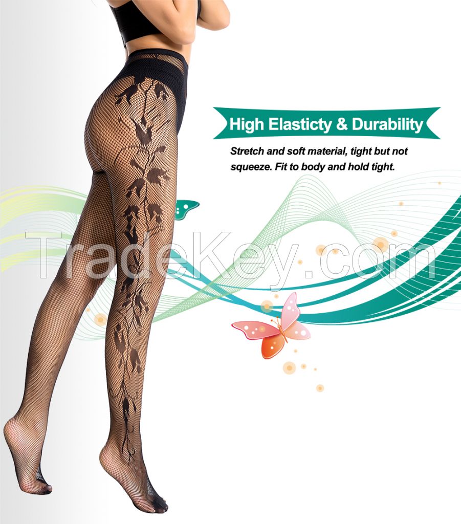 Sexy High Waist Fishnet Free Size Pattern Tights Pantyhose 6 styles for optional