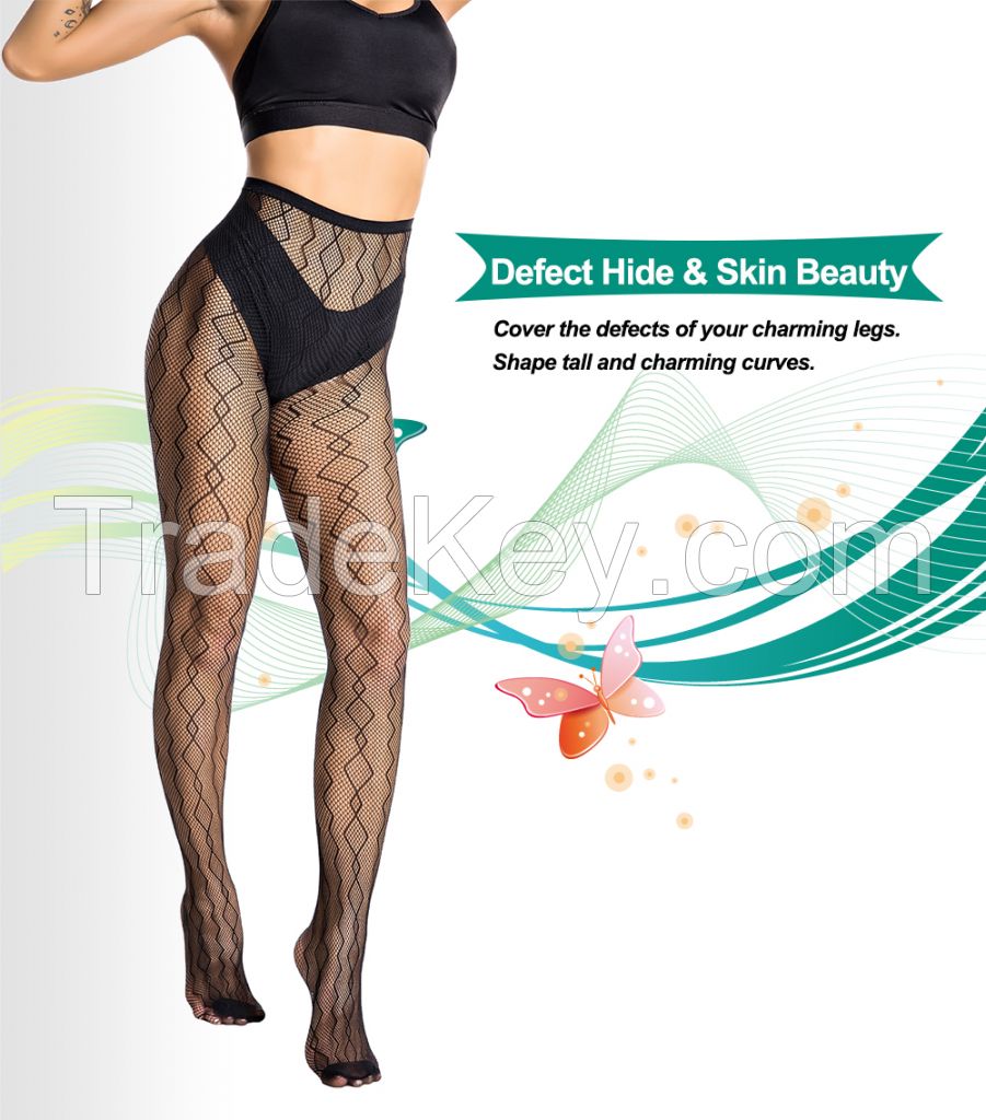 Sexy High Waist Fishnet Free Size Pattern Tights Pantyhose 6 styles for optional