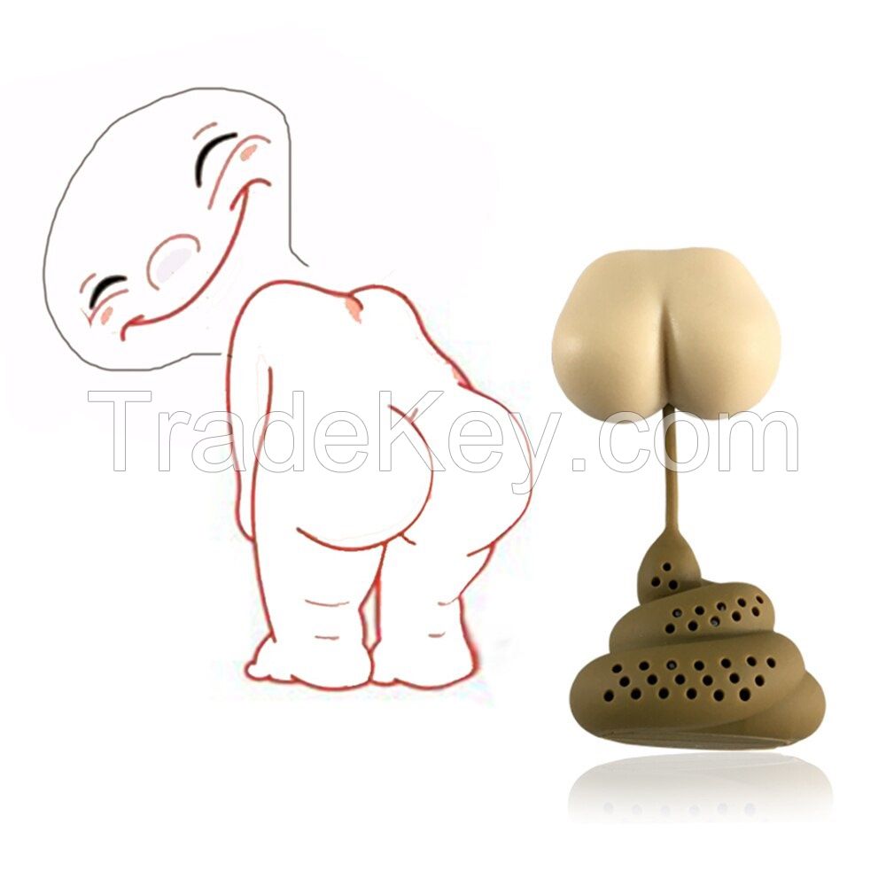 Prank Funny Pooping Shit Silicone Tea Infuser Strainers Filter