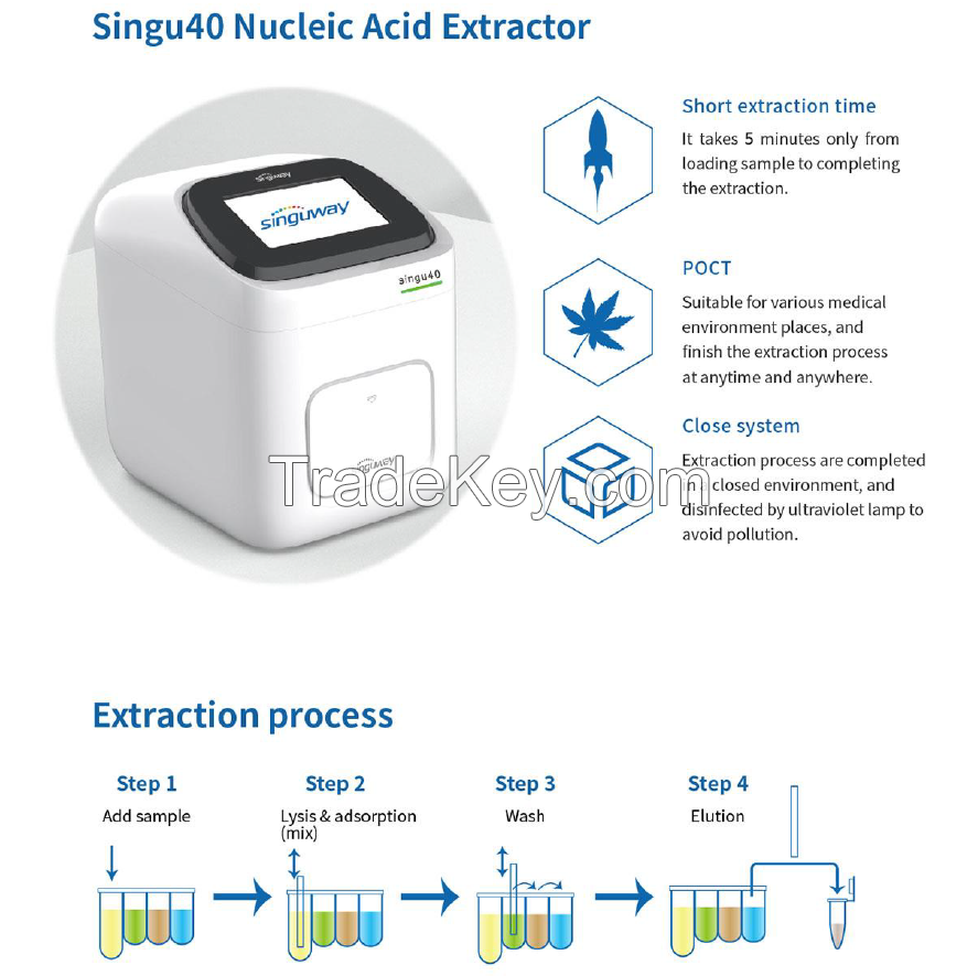 Singuway40 Nucleic Acid Extraction DNA RNA Auto Nucleic Acid Purification Extraction Isolation System