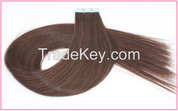 Hair Product Wholesale Double Drawn Remy Tape In Hair Extensions European Virgin Human Tape Hair Extension