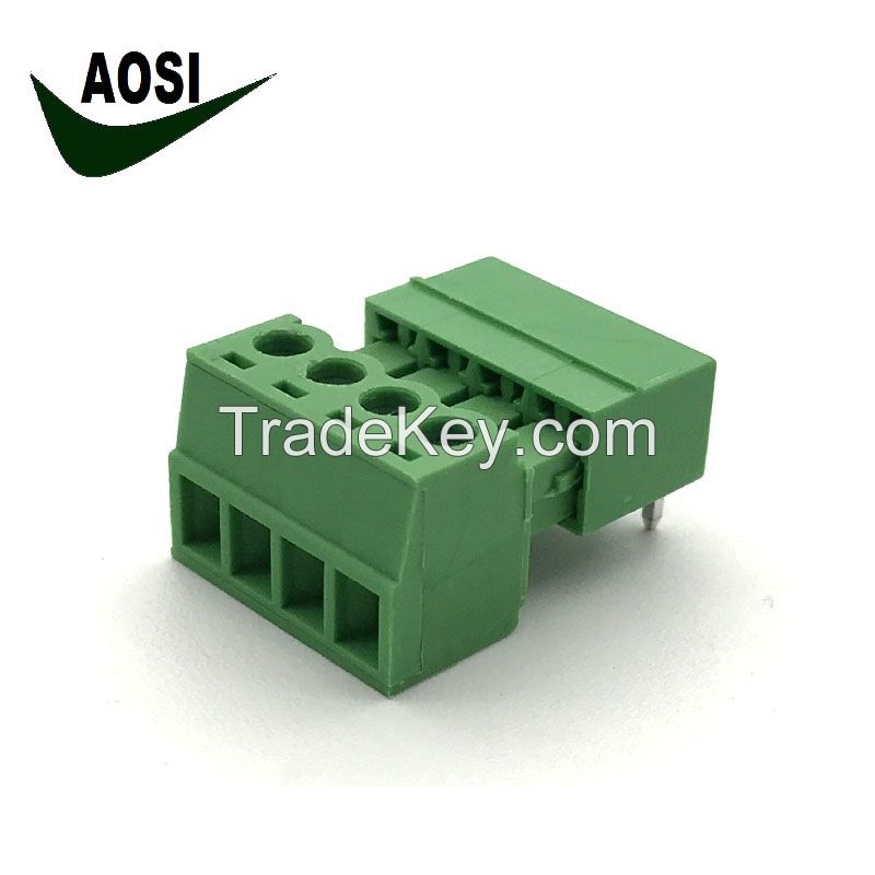 3.81mm Pitch PCB mount 8 way contact terminal block male and female pluggable FS15EDGK-3.81-8P 90 degree pin 16-28 AWG