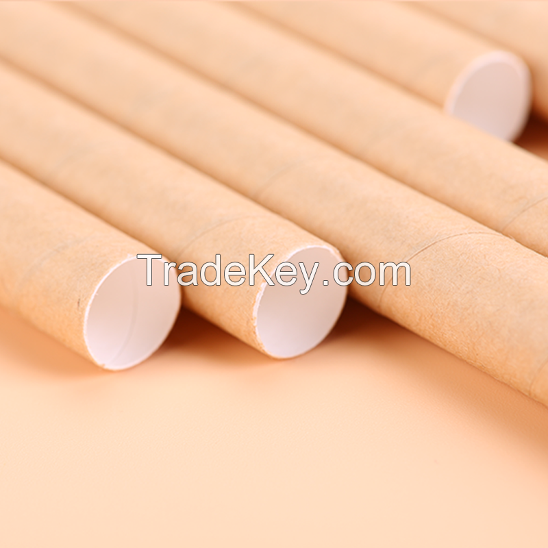 Quick Delivery High Quality Disposable Biodegradable Food Grade Boba Sharp Or Flat End 6mm Paper Drinking Straw