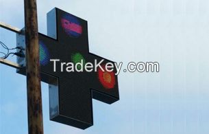 Double Sides Outdoor P10 LED Pharmacy Cross Sign