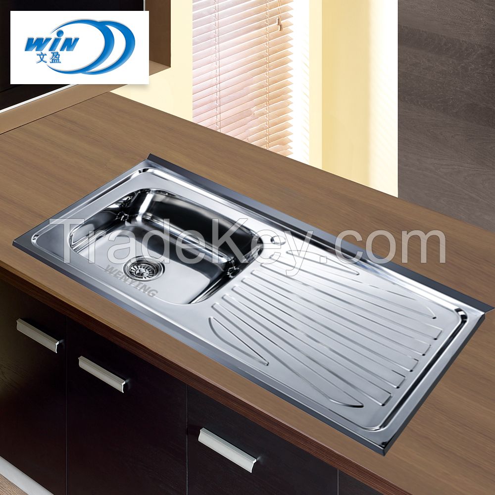 10050 China Heat Sink Stainless Steel Kitchen Sink Copper Display Sink Wy10050b