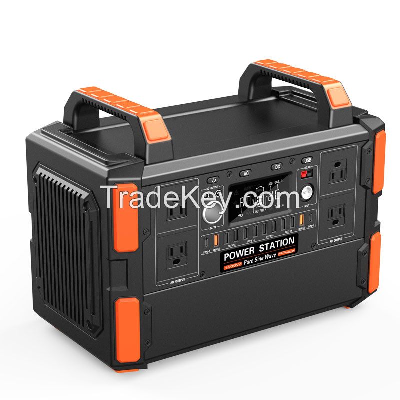 1000W portable solar generator with 1048Wh LiFePo4 battery power station