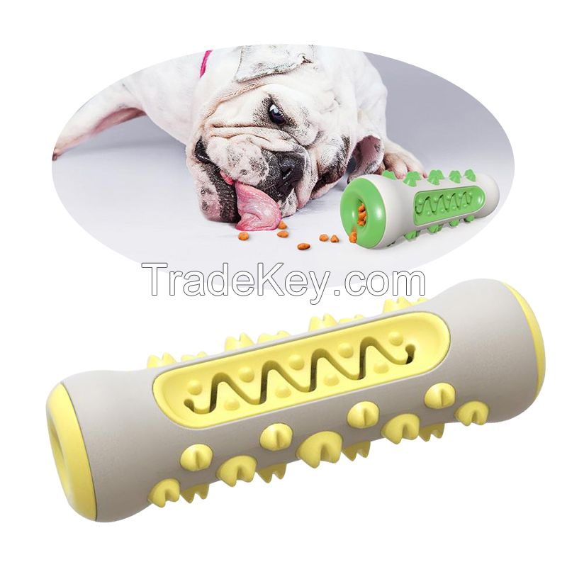 Teeth Grinding and Cleaning Rubber Dog Toothbrush, Dog Toy Molar Stick, Bite resistant TPR Dog Toy