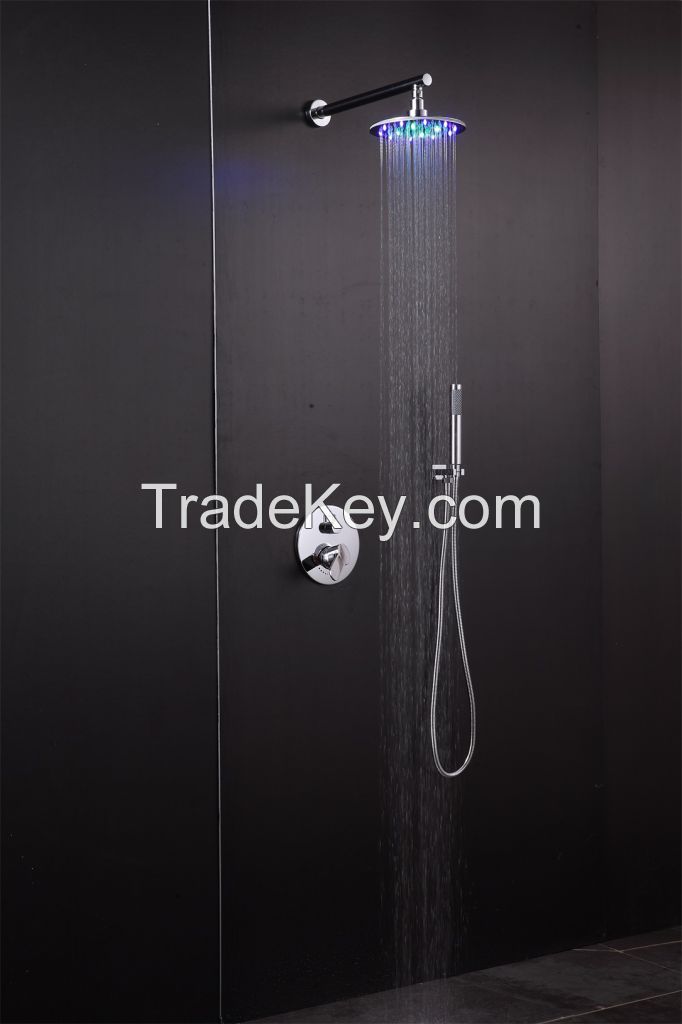 LED shower head sets rainfall stainless steel SUS304