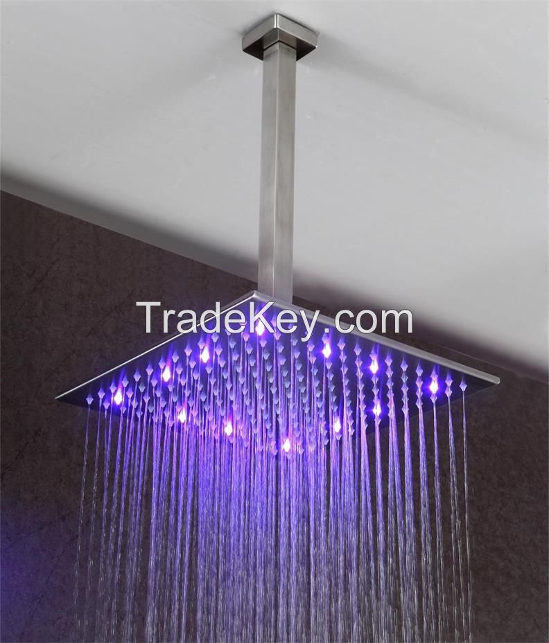 LED SUS304 shower head rainfall bathroom enclosure accessories