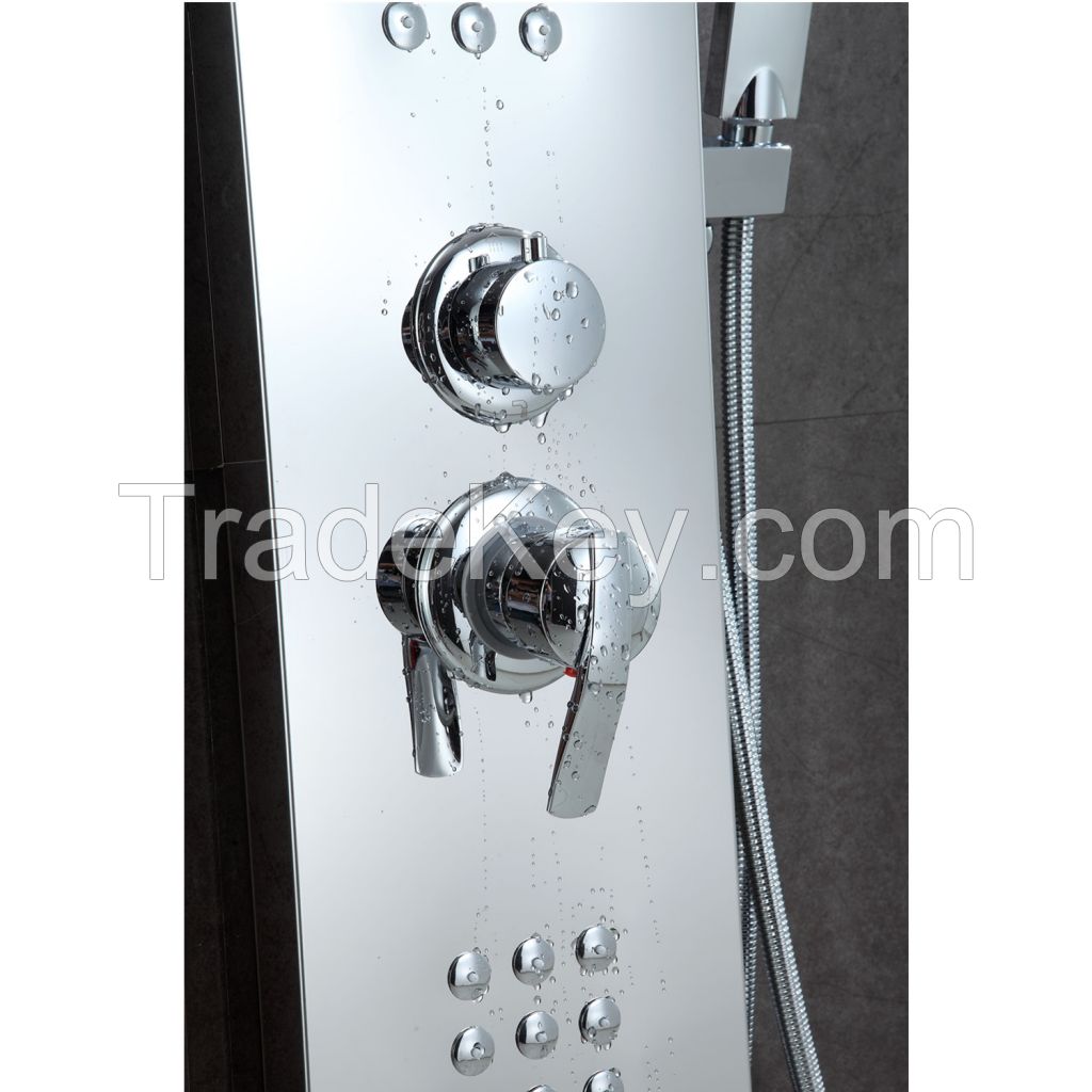 stainless steel shower panel set with faucet hand shower from factory