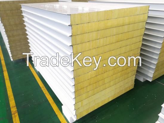 50-150mm Thickness Glass Wool Sandwich Panel For Metal Wall Cladding System