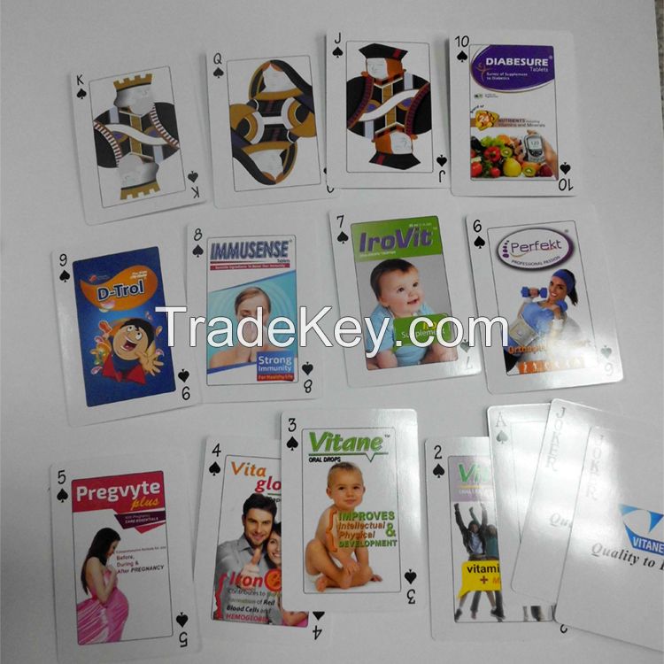 JP105 Front and Back Customized Business Promotional Advertising Playing Cards With PVC Box