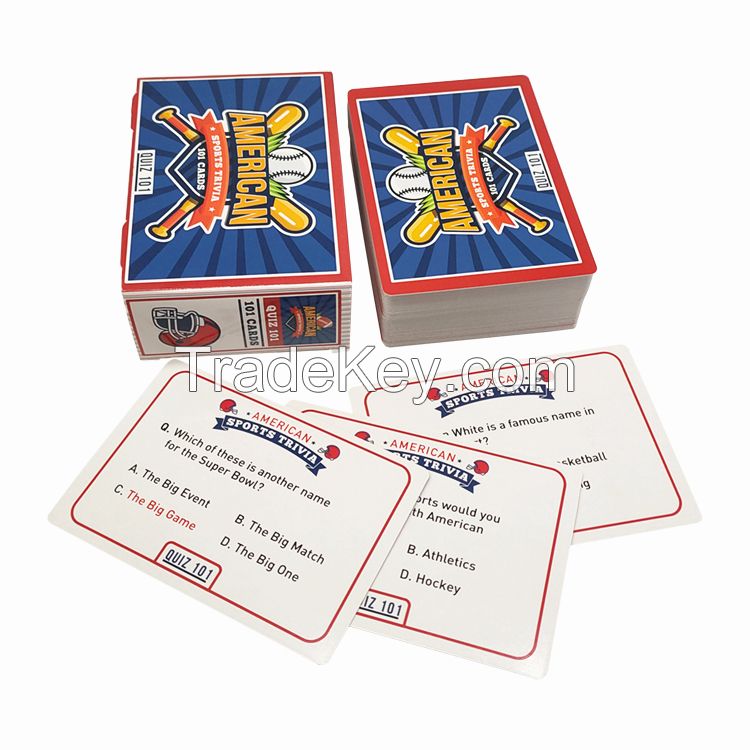 JP083 Manufacturer Supplier Custom Quiz Card Game Printing