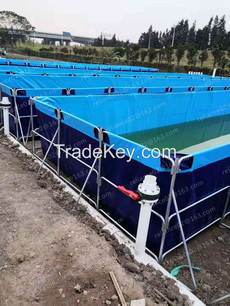 collapsible round frame fish farming tank for aquaculture By