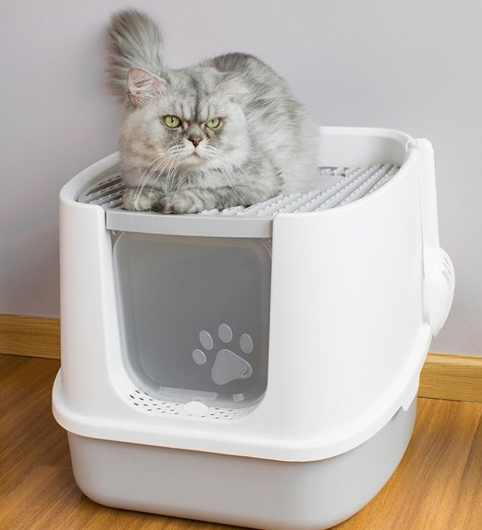 Double Door Clamshell Fully Enclosed Cat Toilet Cat Litter Box Pet Products
