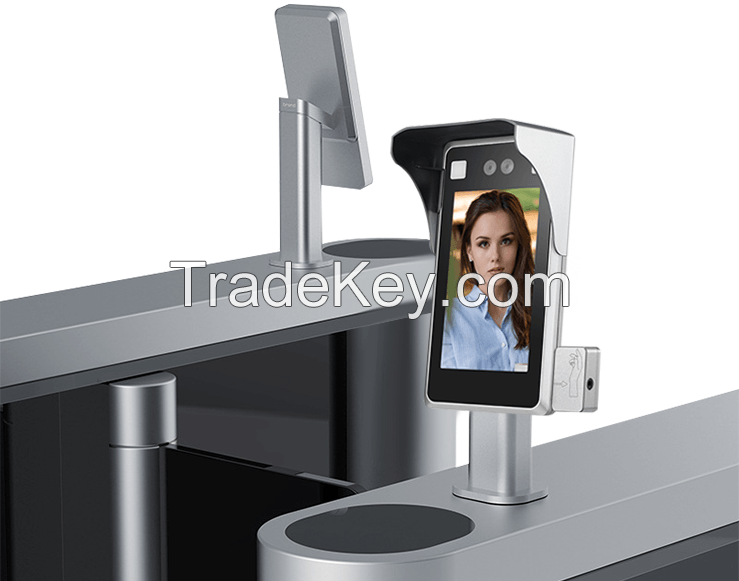 Column 8-inch face recognition, temperature measurement and access control machine