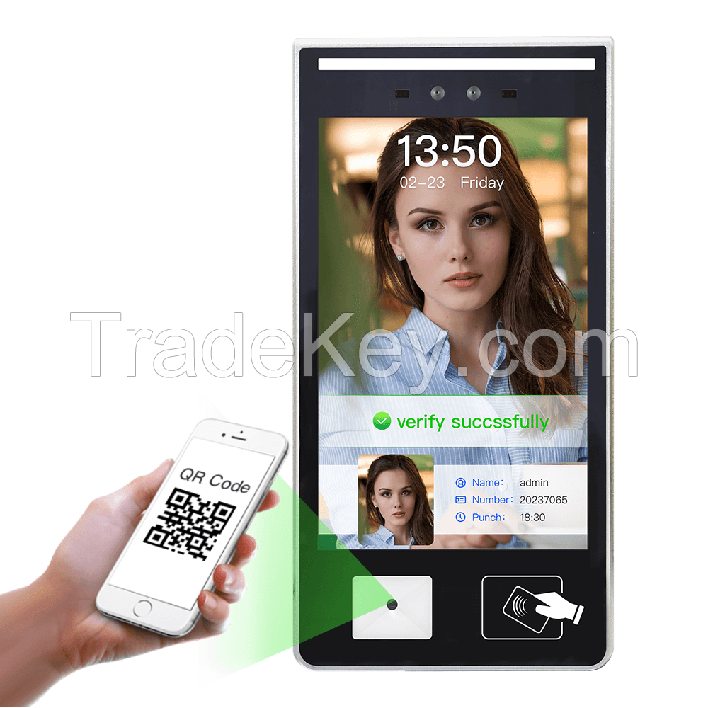 Touch screen wifi access control machine face recognition terminal Support IC card recognition, QR code scanning, advertising playback