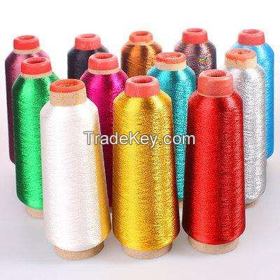 Metallic Yarn Factory Manufacture Various Golden Knitting Embroidery Thread Yarn Metallic 