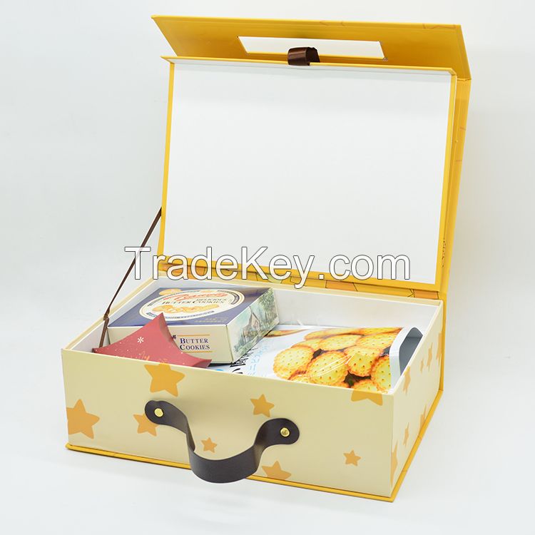 Wholesale custom birthday suitcase shaped kids gift box magnet cardboard gift boxes with 3d pop up and handles