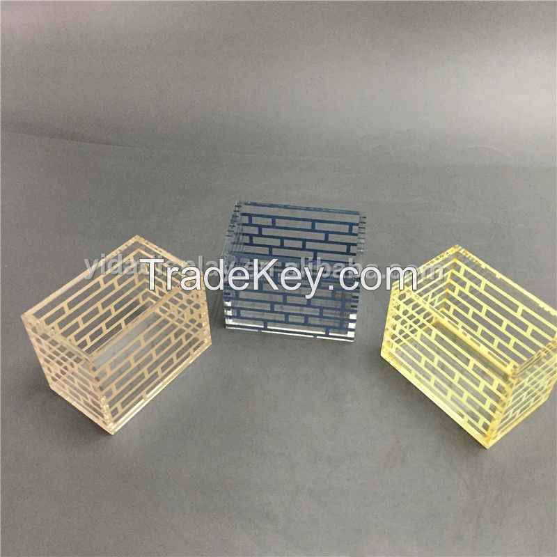 Whole sale customized clear acrylic storage box transparent plexiglass box