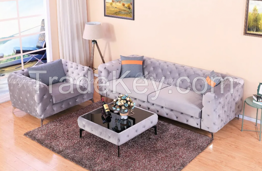 Factory Made Furniture Living Room Fabric Sofa Set for Living Room with Coffee Table