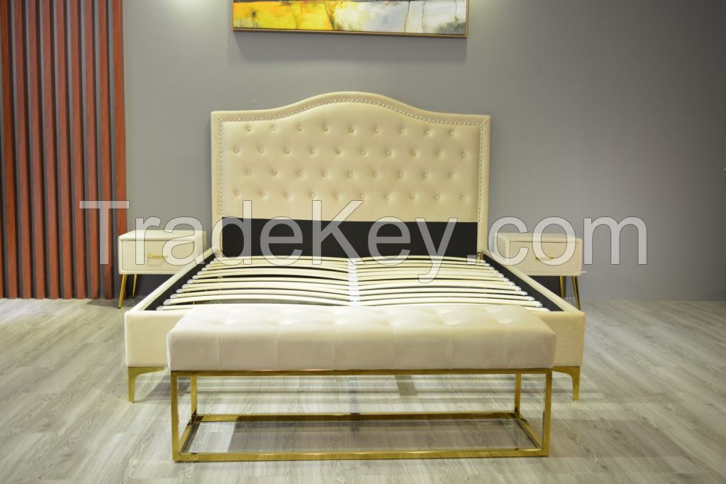 Modern latest design upholstered bed