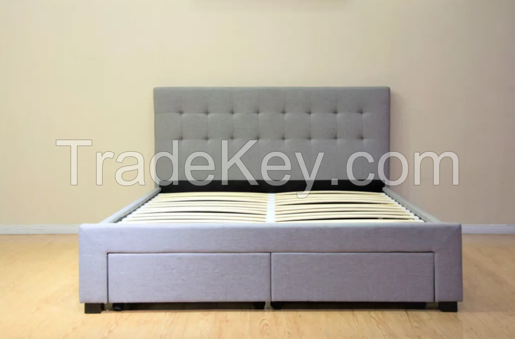 Drawer Bedroom Bed Fabric Double storage Bed
