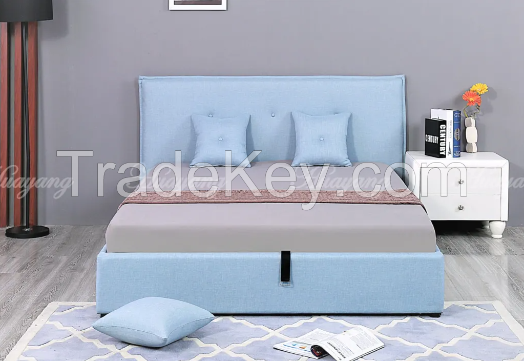 Removable bed Board  Fabric Upholstered Double Bed