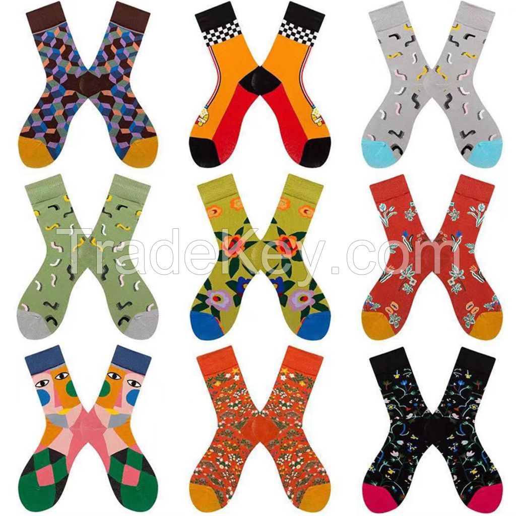 Cotton Socks Custom LOGO Colorful Patterned  for Women Men Kids Babies Socks