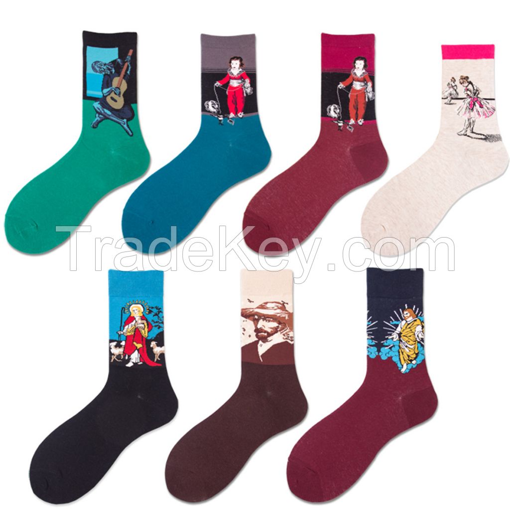 Cotton Socks Custom LOGO Colorful Patterned  for Women Men Kids Babies Socks
