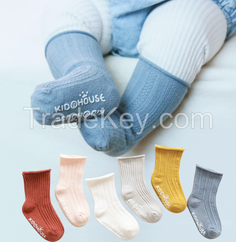 Baby Non Slip Grip Ankle Socks with Non Skid Soles for Infants Toddlers Kids Boys Girls