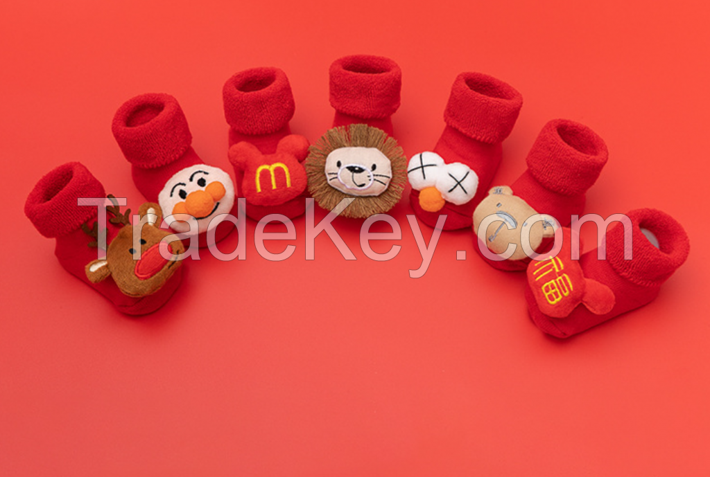 Cute Infant New born Baby 3D Socks shoes gift box