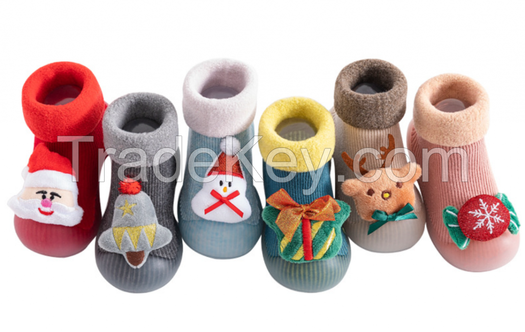 Cute Infant New born Baby 3D Socks shoes gift box