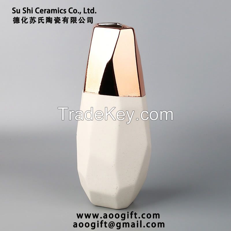 Nordic Light Luxury Style Ceramic Plating Vase