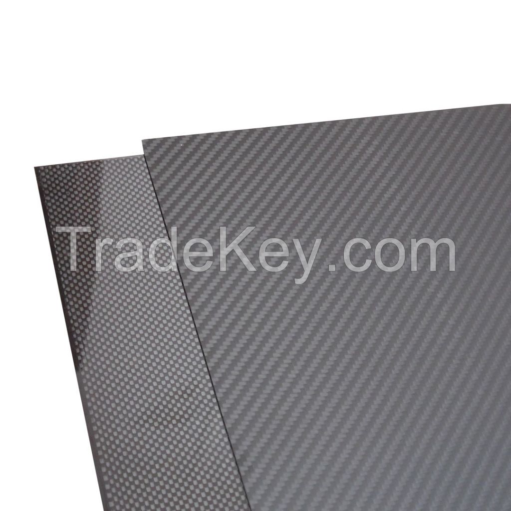 China factory custom processed high strength carbon plate, CNC sheet 3K carbon fiber board 2 to 10mm