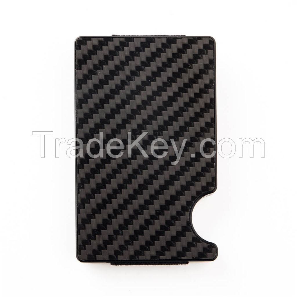 Slim Carbon Fiber Card Holder rfid Blocking Front Pocket Custom Metal Business Card Holder Men Wallet