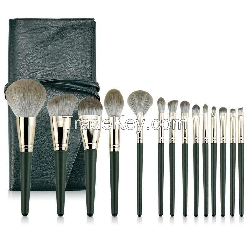 14 PCS Premium Makeup Brush Set Synthetic Cosmetics Foundation Powder Concealers Blending Eye Shadows Face Kabuki Makeup Brush Sets