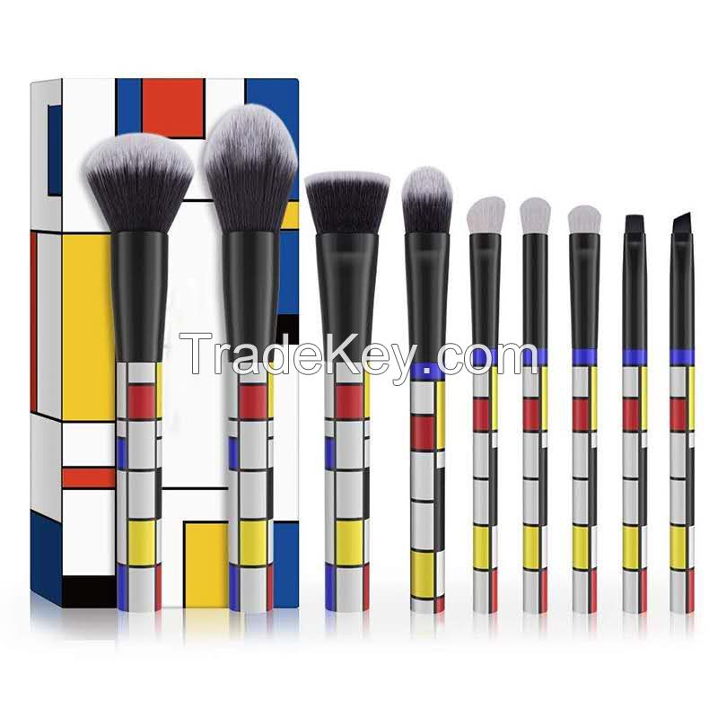 9PCS Magic Tube Makeup Brush Set, Synthetic Hair, Plastic Handle
