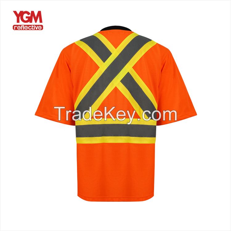 Hi vis safety reflective t-shirt custom coveralls 