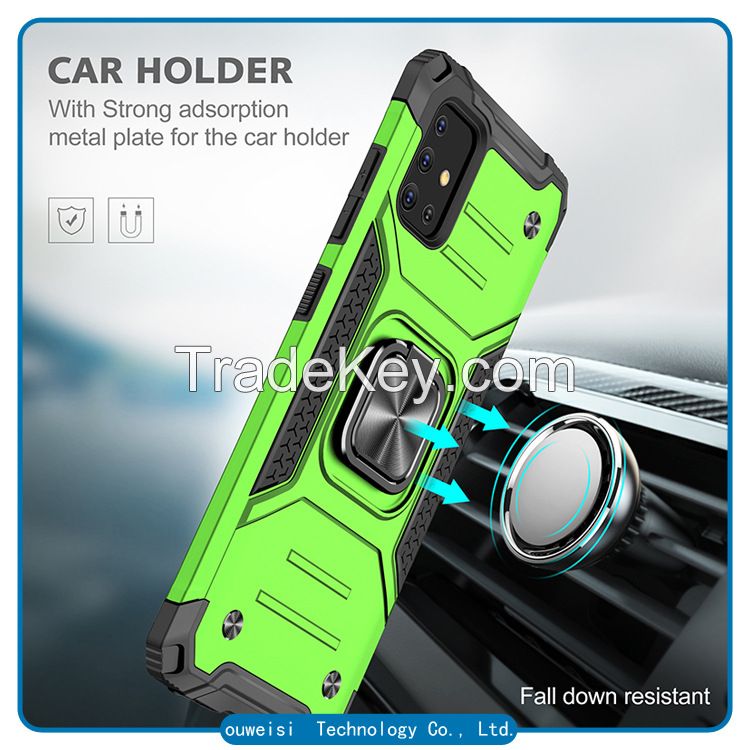 TENCHEN 2 in 1 hybrid pc tpu rugged shockproof armor case finger ring holder phone case for iPhone 6 7 8 Xs max 11 12 pro max