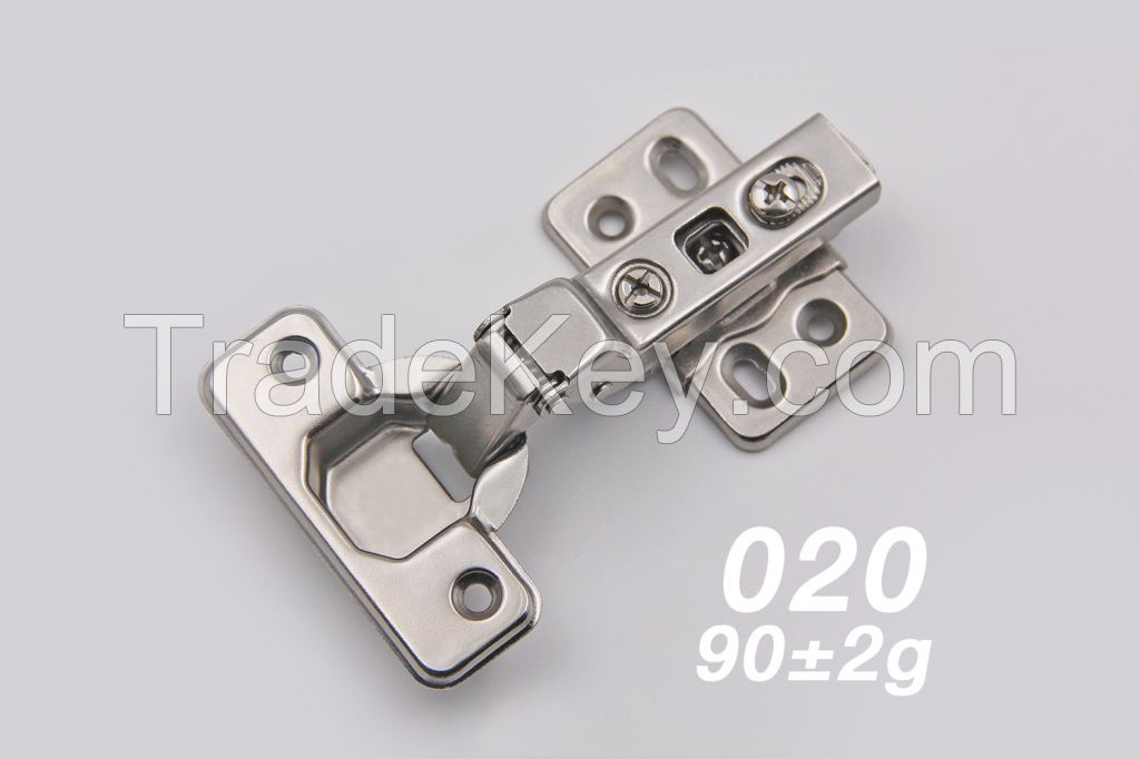 One way iron clip on cabinet hinge