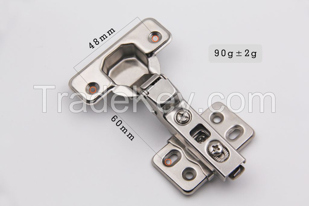 One way iron clip on cabinet hinge