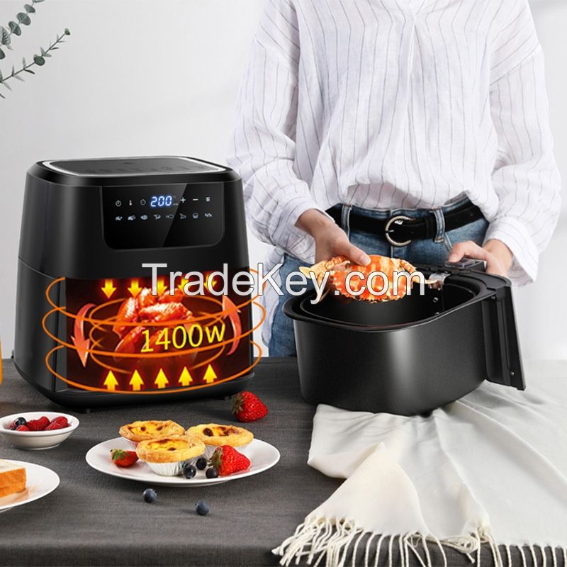 8-in-1 Oilless LCD Digital Touch Screen Electric Air Fryer with Basket