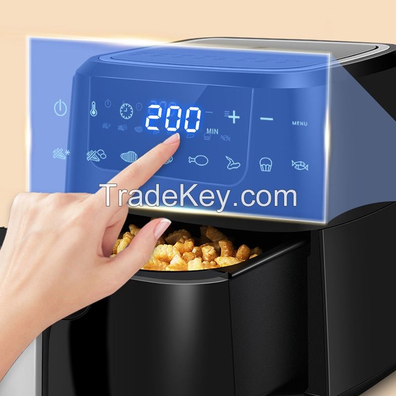 8-in-1 Oilless LCD Digital Touch Screen Electric Air Fryer with Basket