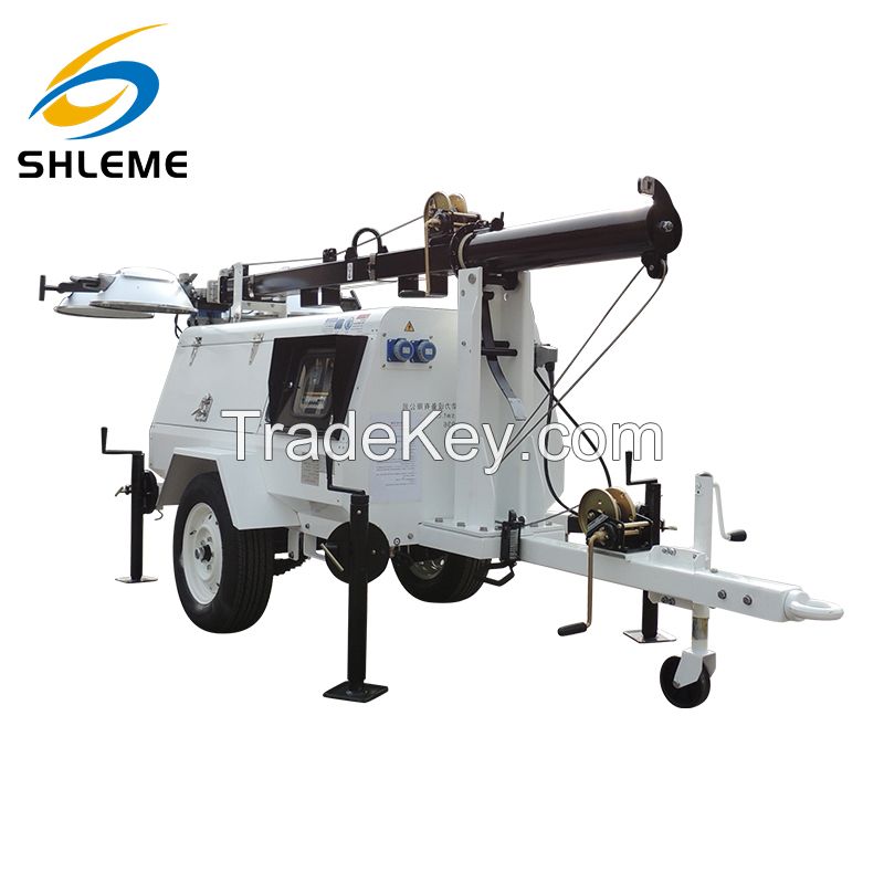 Emergency construction industry factory use portable mobile led trailer light tower