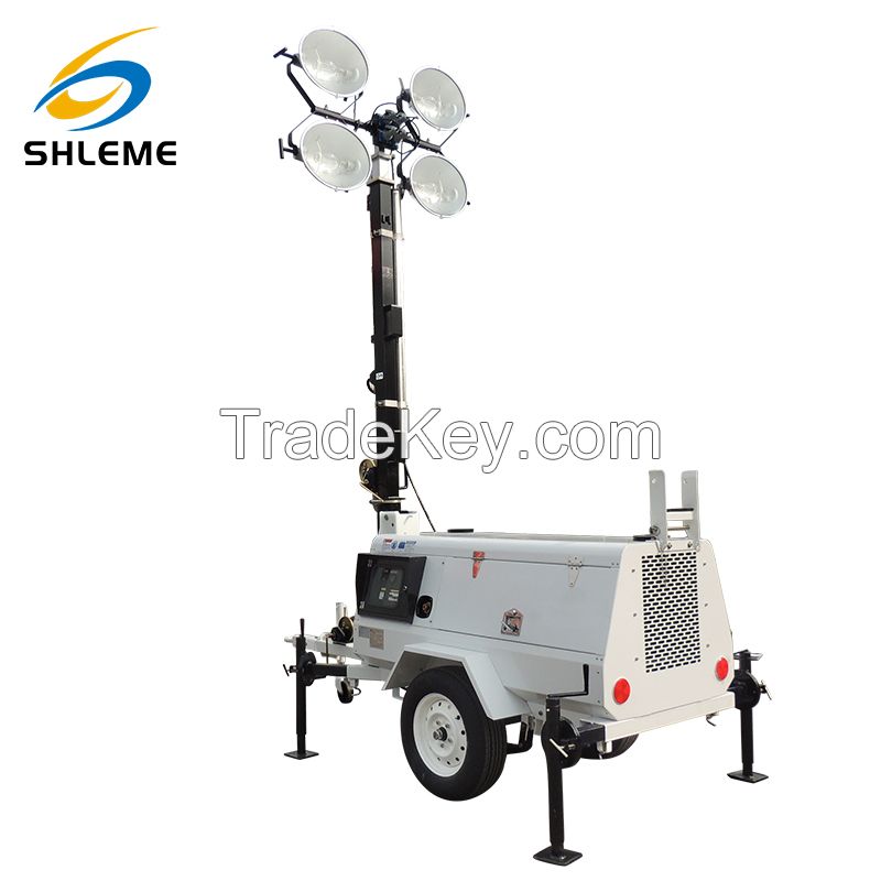 Emergency construction industry factory use portable mobile led trailer light tower 