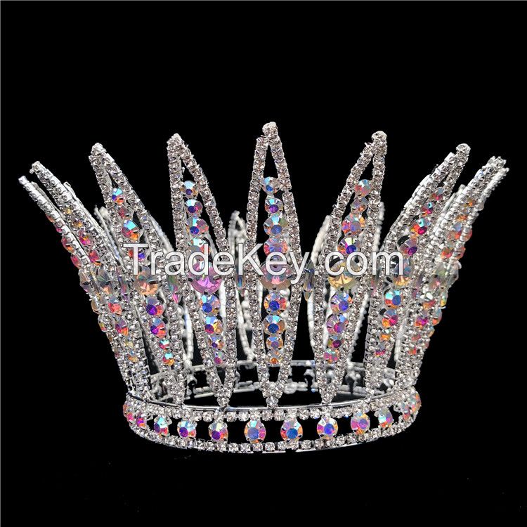 Full round rhinestone pageant crowns